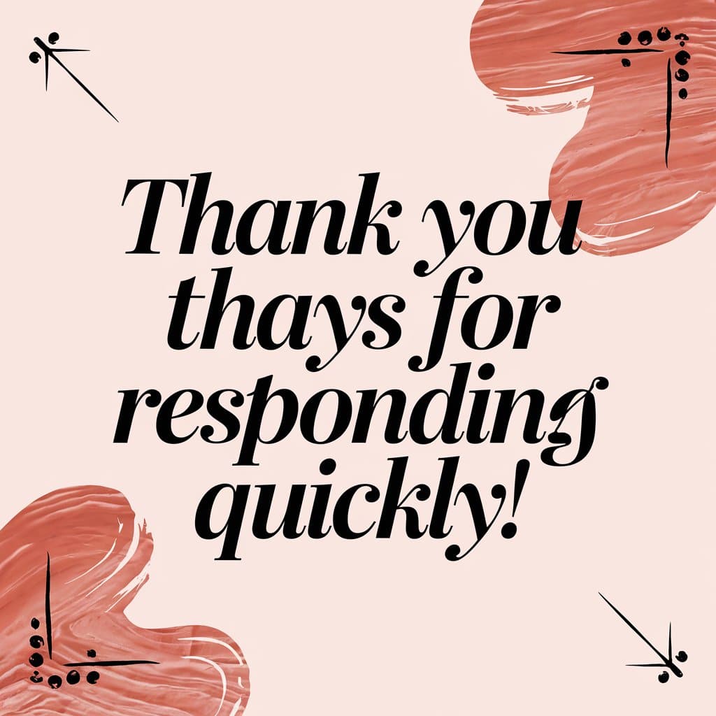 thank you for responding quickly