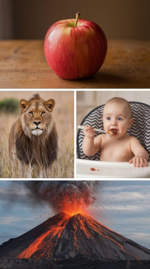 apple lion and baby