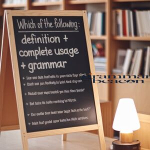 Which of the Following Definition Complete Usage Grammar Grammar 