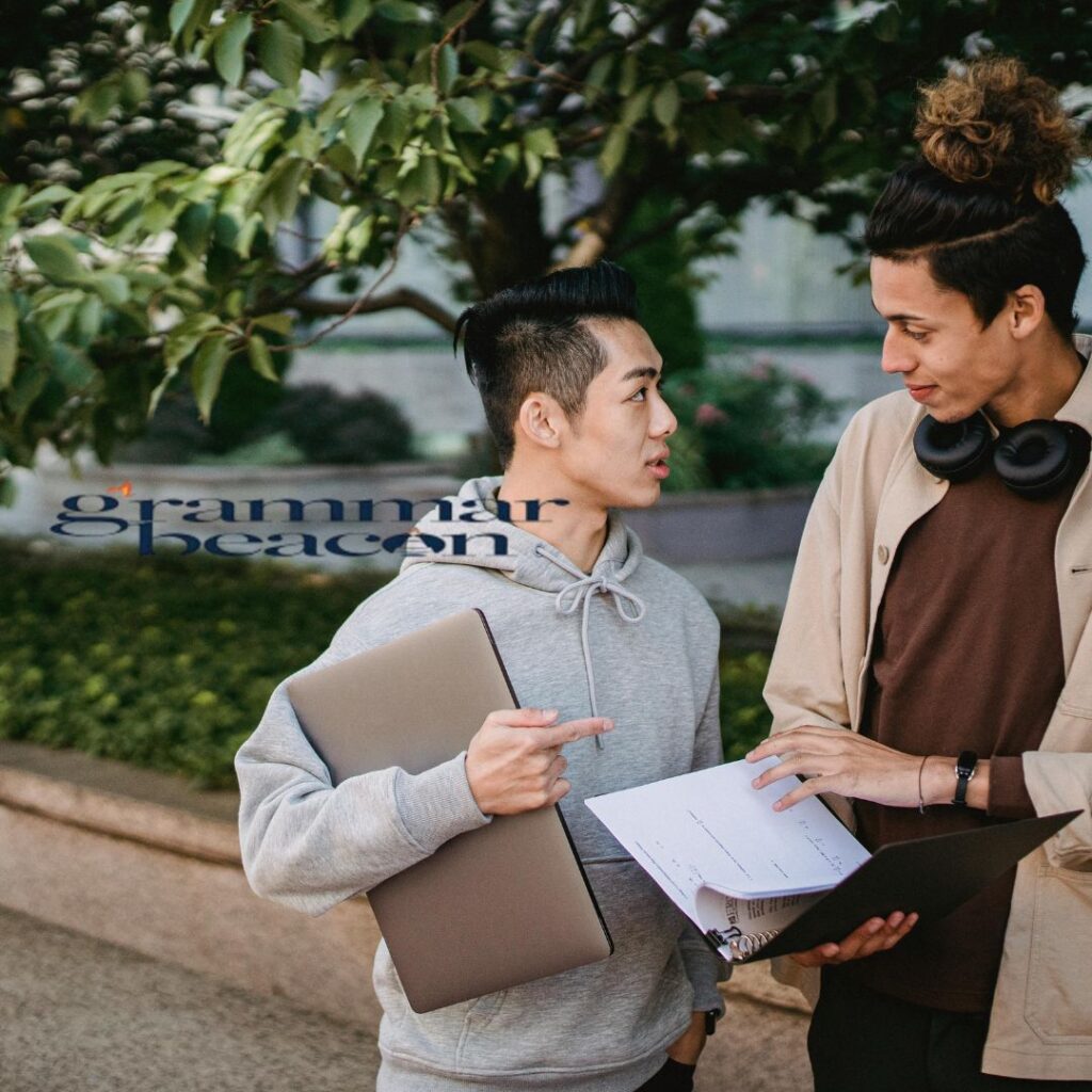 2 men chatting