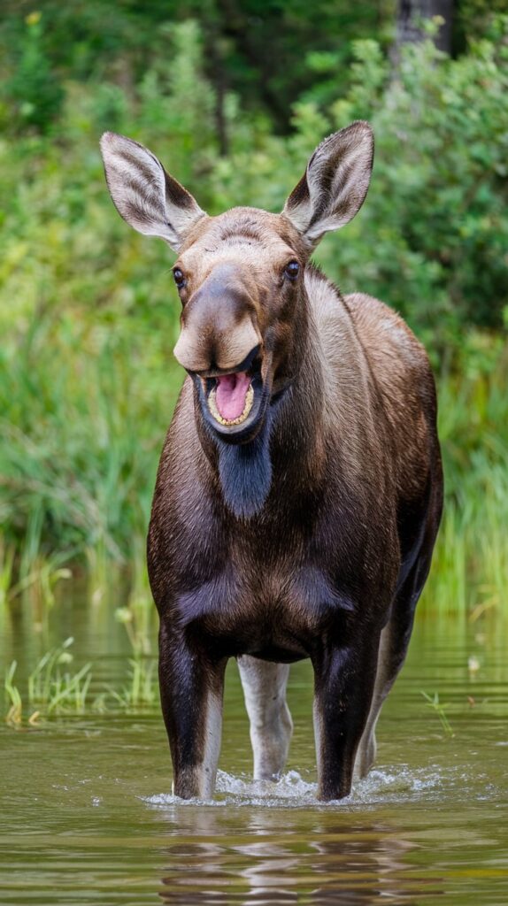 open mouth moose