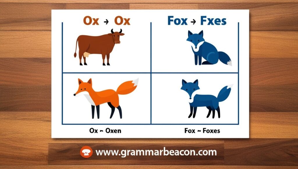 Plurals of ‘Ox’ and ‘Fox’
